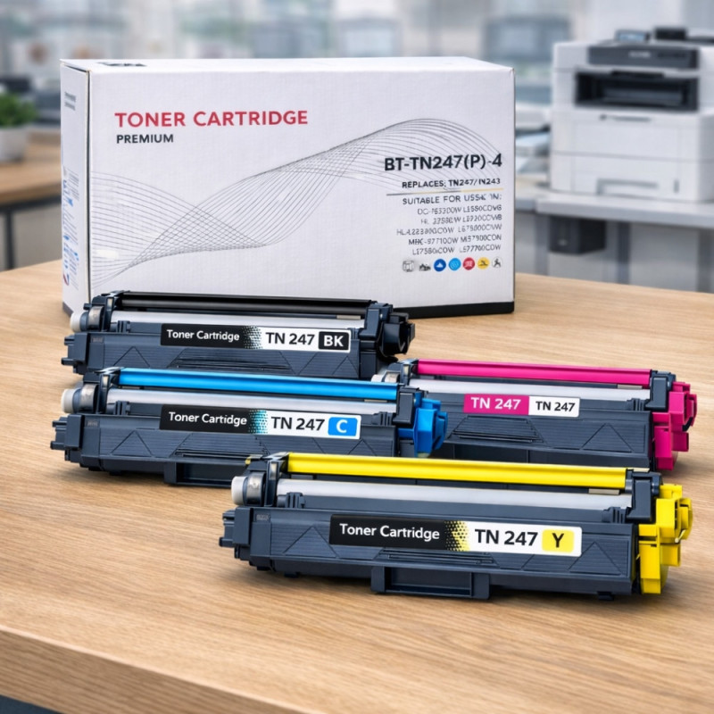 Pack 4 Toners Compatibles Brother TN247 TN243 pour DCP L3510CDW L3550CDW HL L3210CW L3230CDW L3270CDW MFC L3710CW L3750CDW