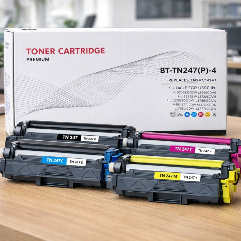 Pack 4 Toners Compatibles Brother TN247 TN243 pour DCP L3510CDW L3550CDW HL L3210CW L3230CDW L3270CDW MFC L3710CW L3750CDW