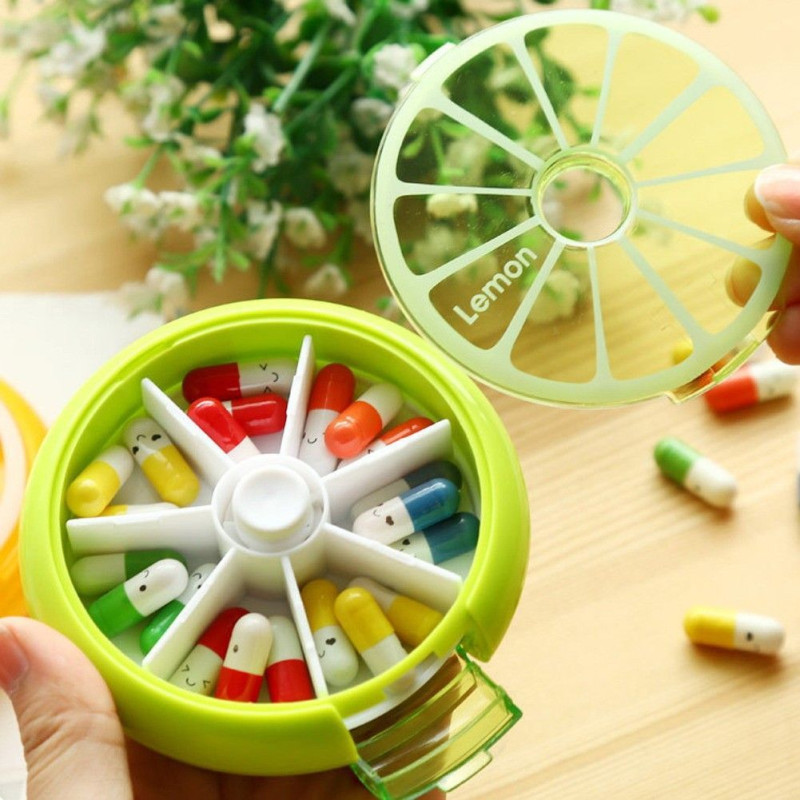 PilBox Pill Box Pilulier Semainier Agrume 7 Jours