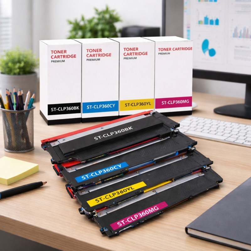 Pack de 4 Cartouches Toner Compatibles Samsung CLP360 K406S pour CLP 360, CLP 365, CLX 3300, CLX 3305, Xpress C410 et C460