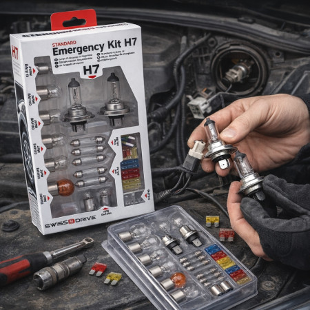 Coffret Complet d’Ampoules Auto H7 55W avec 18 Ampoules et 12 Fusibles – Kit de Remplacement Indispensable pour Véhicule