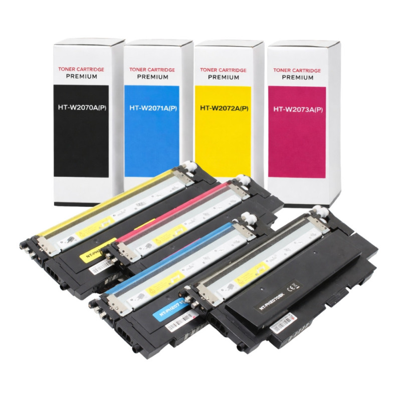Pack de 4 Toners Compatibles HP 117A W2070A pour ColorLaser 150a/150nw et MFP 178nw, 178nwg, 179fnw, 179fwg