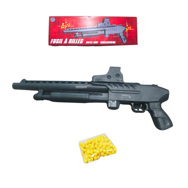 Fusil à Pompe à Billes 44 cm – Réplique Ludique 0,25 J avec 18 Billes