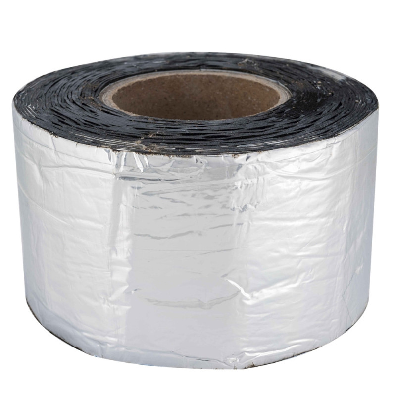 Ruban Adhésif Bitume Aluminium GEKO 100 mm x 10 m – Bande d’Étanchéité Auto-Adhésive Toiture, Gouttière et Cheminée