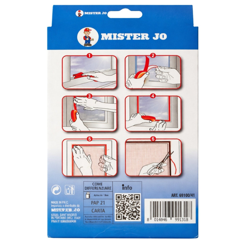 Kit Moustiquaire DIY Noir pour Fenêtres – Installation Facile avec Ruban Adhésif Double Face, Découpable, Lavable