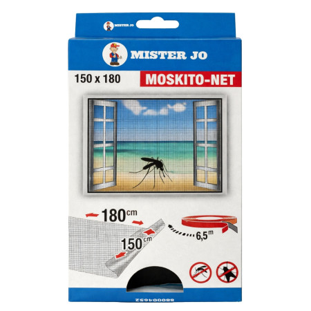 Kit Moustiquaire DIY Noir pour Fenêtres – Installation Facile avec Ruban Adhésif Double Face, Découpable, Lavable