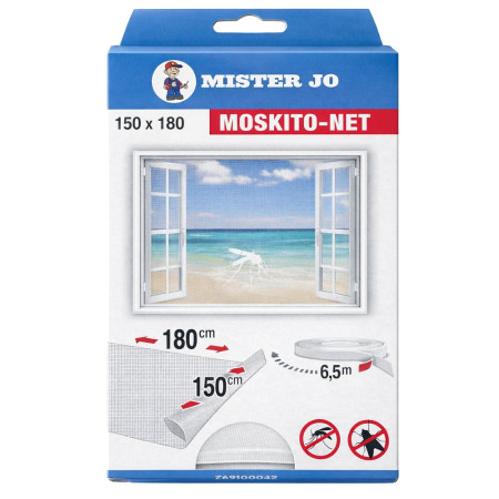 Kit Moustiquaire DIY Blanc pour Fenêtres – Installation Facile avec Ruban Adhésif Double Face, Découpable, Lavable