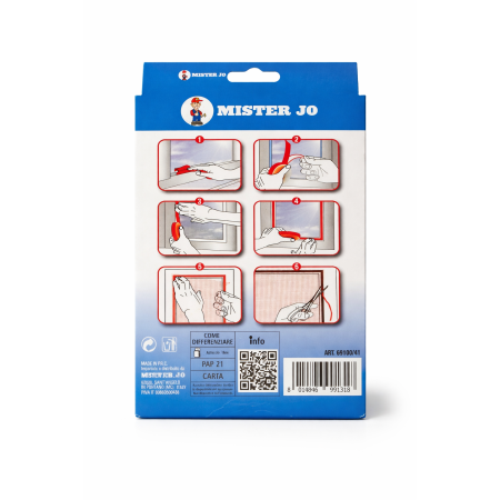 Kit Moustiquaire DIY Blanc pour Fenêtres – Installation Facile avec Ruban Adhésif Double Face, Découpable, Lavable