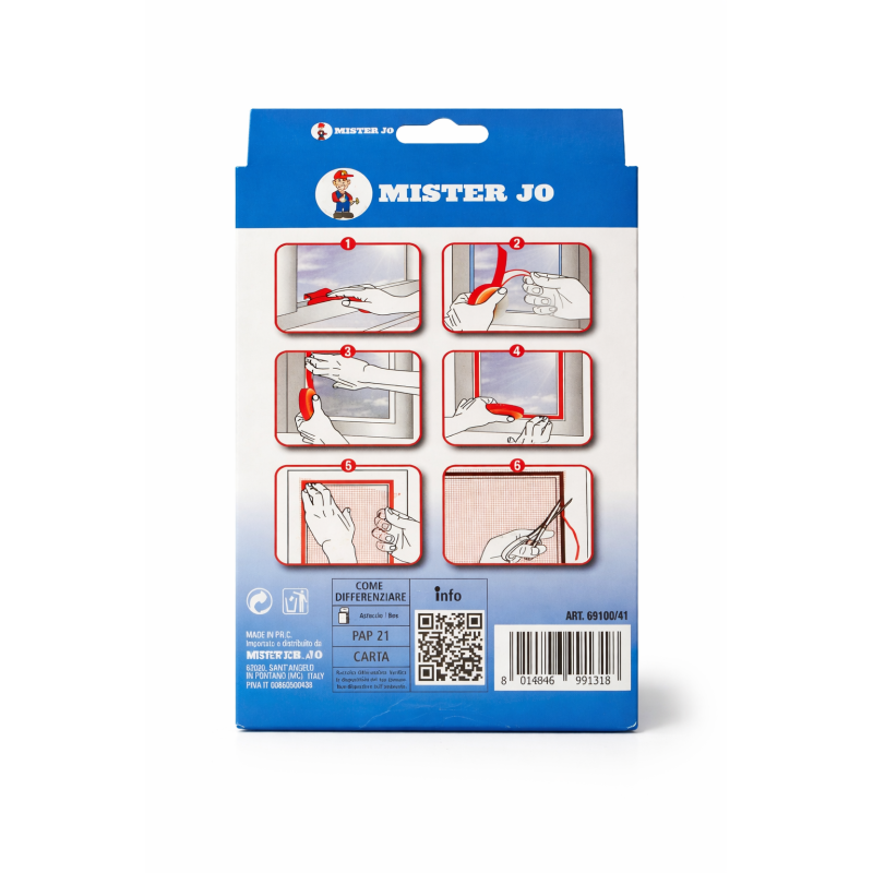 Kit Moustiquaire DIY Blanc pour Fenêtres – Installation Facile avec Ruban Adhésif Double Face, Découpable, Lavable