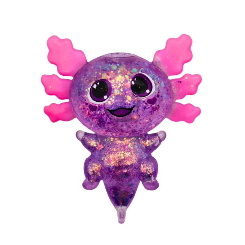 Lot de 3 Axolotls Pailletés Antistress Gel 10 cm – Jouet Sensoriel Squishy Extensible, Anti-Stress , 3 Coloris, Kawaï Fidget Toy