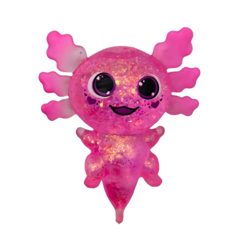 Lot de 3 Axolotls Pailletés Antistress Gel 10 cm – Jouet Sensoriel Squishy Extensible, Anti-Stress , 3 Coloris, Kawaï Fidget Toy