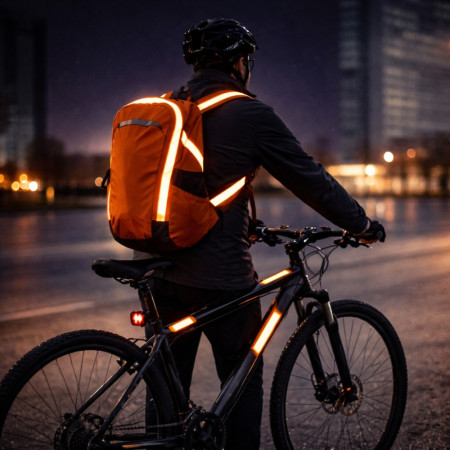 Lot de 2 Rubans Adhésifs Fluorescents & Réfléchissants GEKO – Haute Visibilité Vélo, Moto, Casque