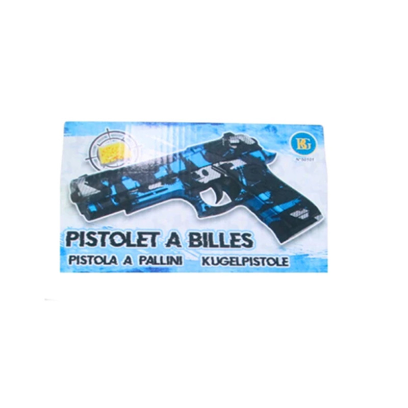 Pistolet à billes coloré 18 cm – Réplique ludique avec 18 billes incluses