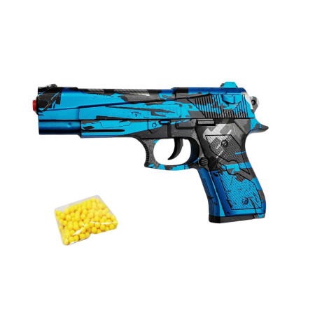 Pistolet à billes coloré 18 cm – Réplique ludique avec 18 billes incluses