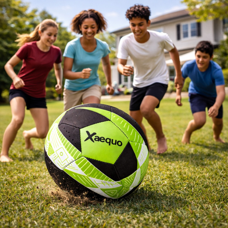 Ballon de Football Taille 5 en Néoprène Soft – Idéal Plage & Jardin, Résistant à l’Eau, Confort de Jeu Optimal