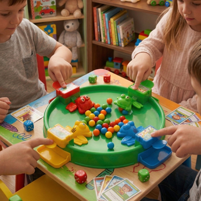 Jeu de Société Grenouille Mange Tout avec Billes 31cm  – Jeu Familial Fun pour Enfants
