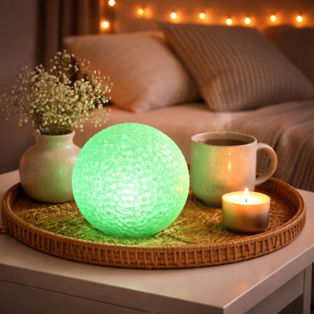 Lot de 2 Boules Lumineuses LED 8 cm Effet Cristal avec Changement de Couleurs Automatique – Veilleuses Décoratives pour Chambre