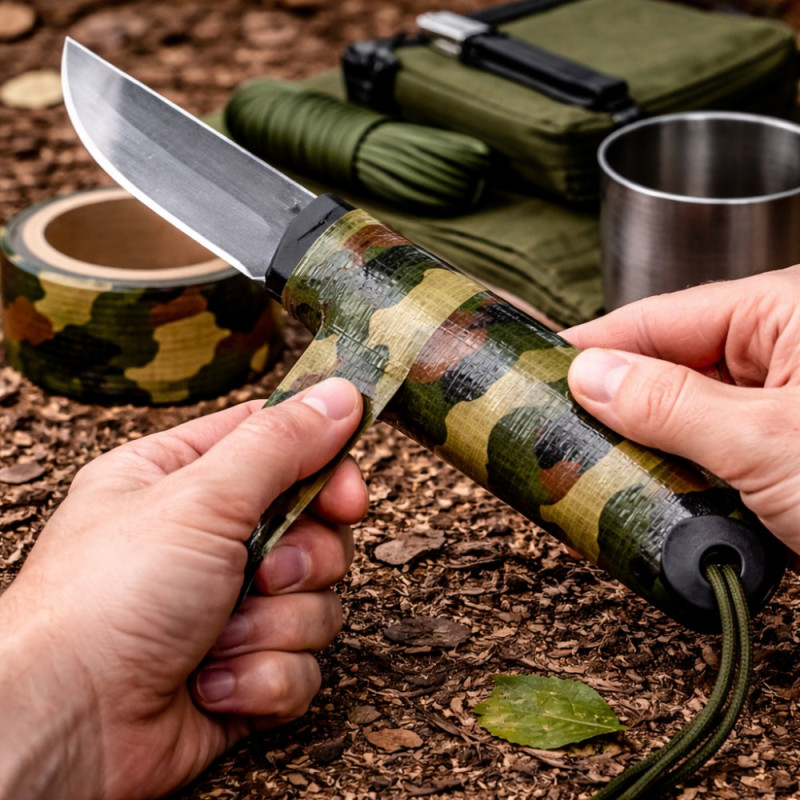 Adhésif Américain Toilé GEKO 50mm x 25M Camo Jungle – Ruban Tissu Résistant à l’Eau pour Applications Multiples