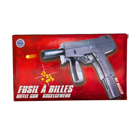 Réplique ludique à billes 26 cm avec design réaliste, poignée avant ergonomique, tir coup par coup 0,22 joule, 18 billes incluse