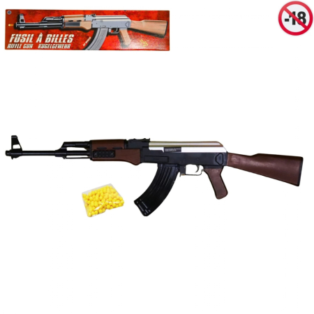 Réplique ludique de fusil à billes 83 cm avec finition effet bois et métal réaliste, puissance 0,33 joule, tir coup par coup