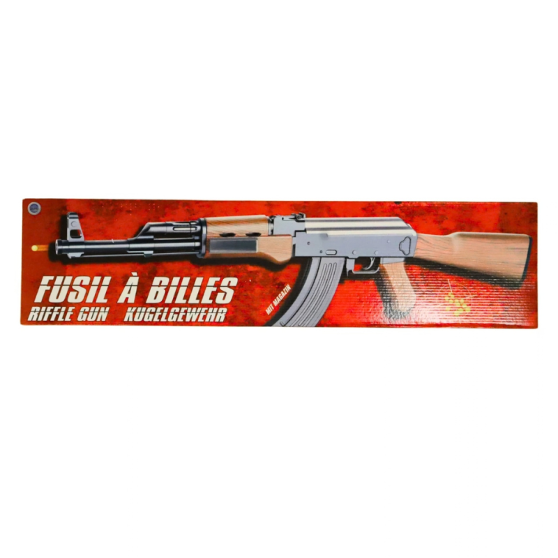 Réplique ludique de fusil à billes 83 cm avec finition effet bois et métal réaliste, puissance 0,33 joule, tir coup par coup