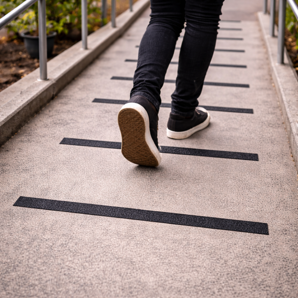 Ruban Adhésif Antidérapant GEKO 25 mm x 18 m Noir – Bande Sécurité Haute Adhérence pour Escaliers et Sols