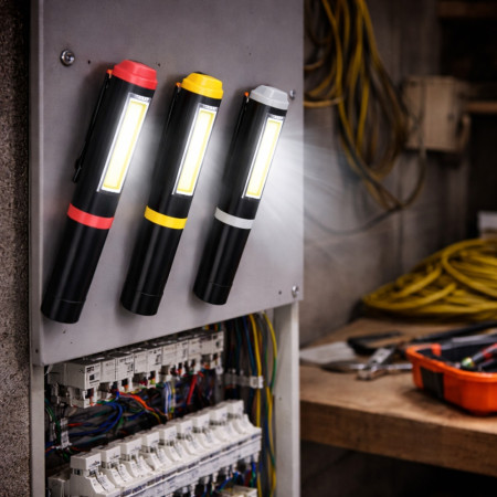 Lampe Crayon LED Magnétique avec Clip – Lampe Stylo Compacte pour Inspection, Atelier et Bricolage, Couleur Aléatoire