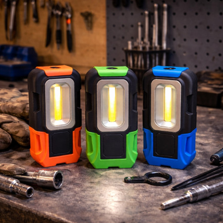 Lot de 2 Lampes LED Orientables et Magnétiques avec Crochet de Suspension – Éclairage Portable, Accroche, Couleur Aléatoire