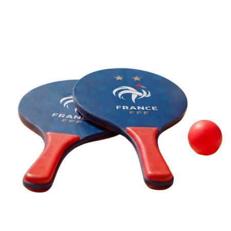 Raquette de Plage 37 cm avec Balle Rouge – Produit Officiel Équipe de France FFF, Plage & Jardin