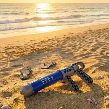 Pistolet Pompe à Eau 40 cm – Produit Officiel Équipe de France FFF, Lanceur d’Eau pour Jeux de Piscine et Plage
