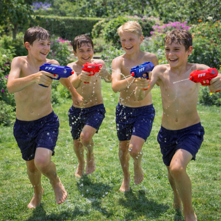 Paire de Pistolets à Eau 12 cm Bleu et Rouge – Produit Officiel Équipe de France FFF, Jouet de Plage et Piscine, Jeux d’Eau Été