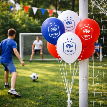 Lot de 20 Ballons Gonflables Bleu Blanc Rouge – Produit Officiel Équipe de France FFF, Ballons Supporter Match et Décoration