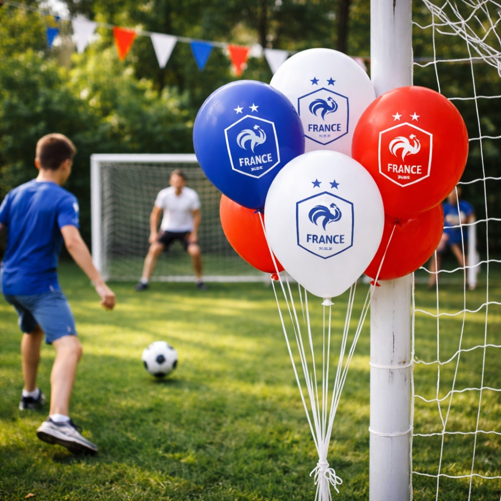 Lot de 20 Ballons Gonflables Bleu Blanc Rouge – Produit Officiel Équipe de France FFF, Ballons Supporter Match et Décoration