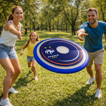 Frisbee 27 cm – Produit Officiel Équipe de France FFF, Disque Volant pour Jeux de Plein Air, Plage, Parc