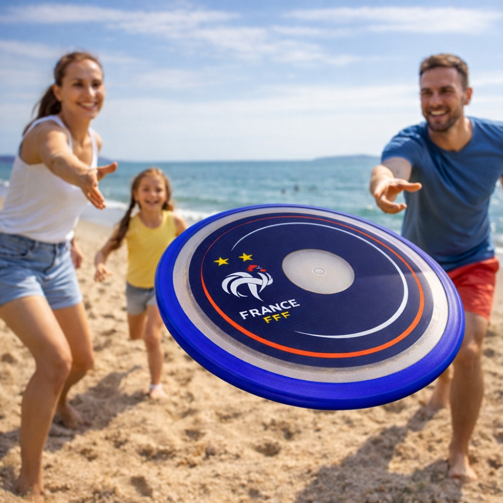Frisbee 27 cm – Produit Officiel Équipe de France FFF, Disque Volant pour Jeux de Plein Air, Plage, Parc