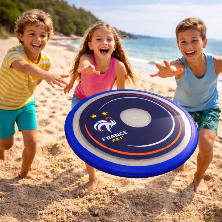 Frisbee 27 cm – Produit Officiel Équipe de France FFF, Disque Volant pour Jeux de Plein Air, Plage, Parc