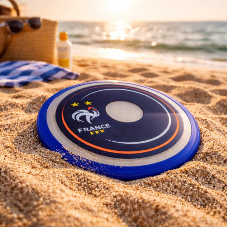 Frisbee 27 cm – Produit Officiel Équipe de France FFF, Disque Volant pour Jeux de Plein Air, Plage, Parc