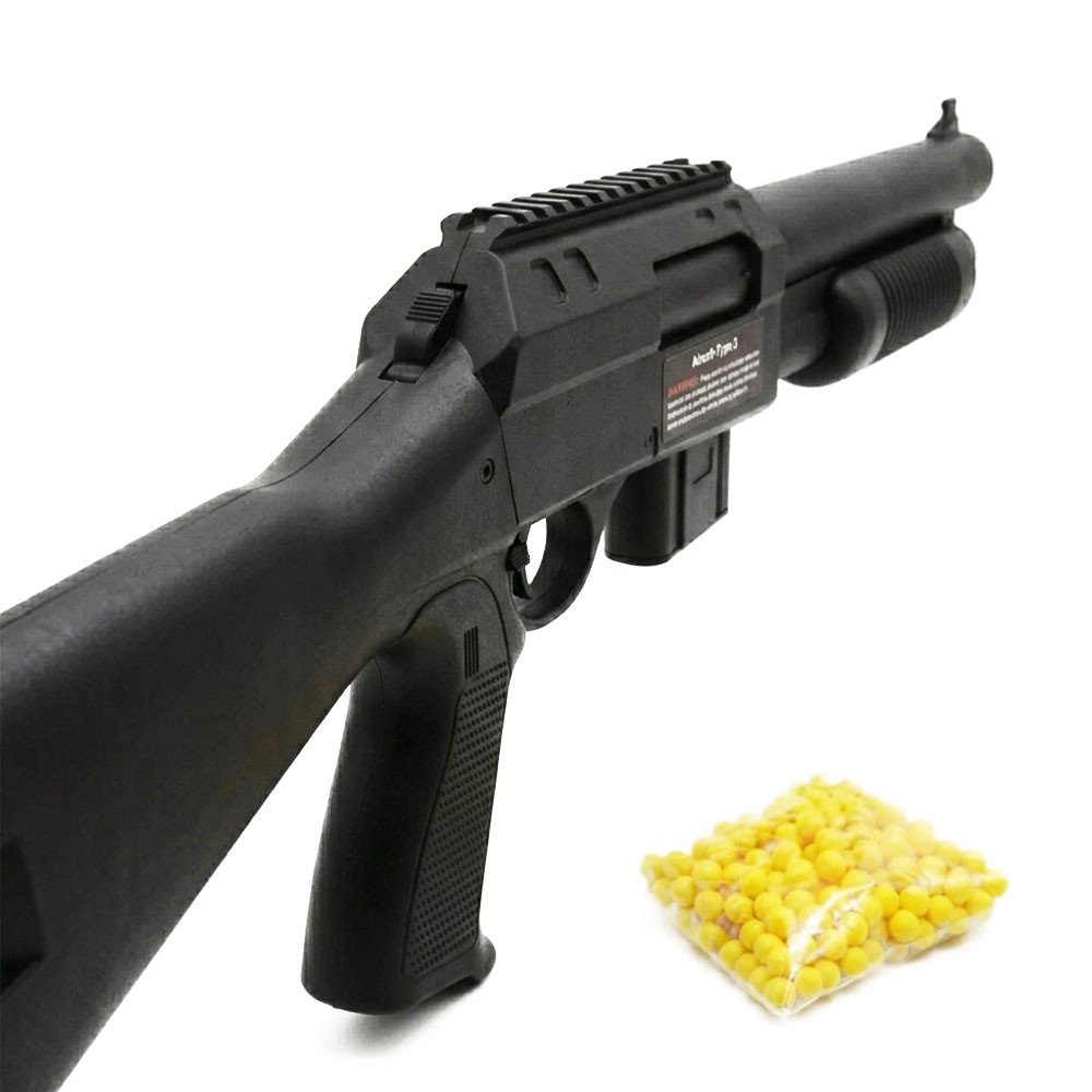 Fusil à pompe à billes 75 cm – Réplique ludique design, tir coup par coup, puissance 0,44 joules, avec 18 billes incluses