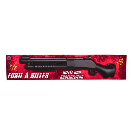 Réplique Airsoft Fusil à pompe 58 cm avec billes incluses – Puissance 0,38 joule – Tir manuel coup par coup – 18 billes fournies