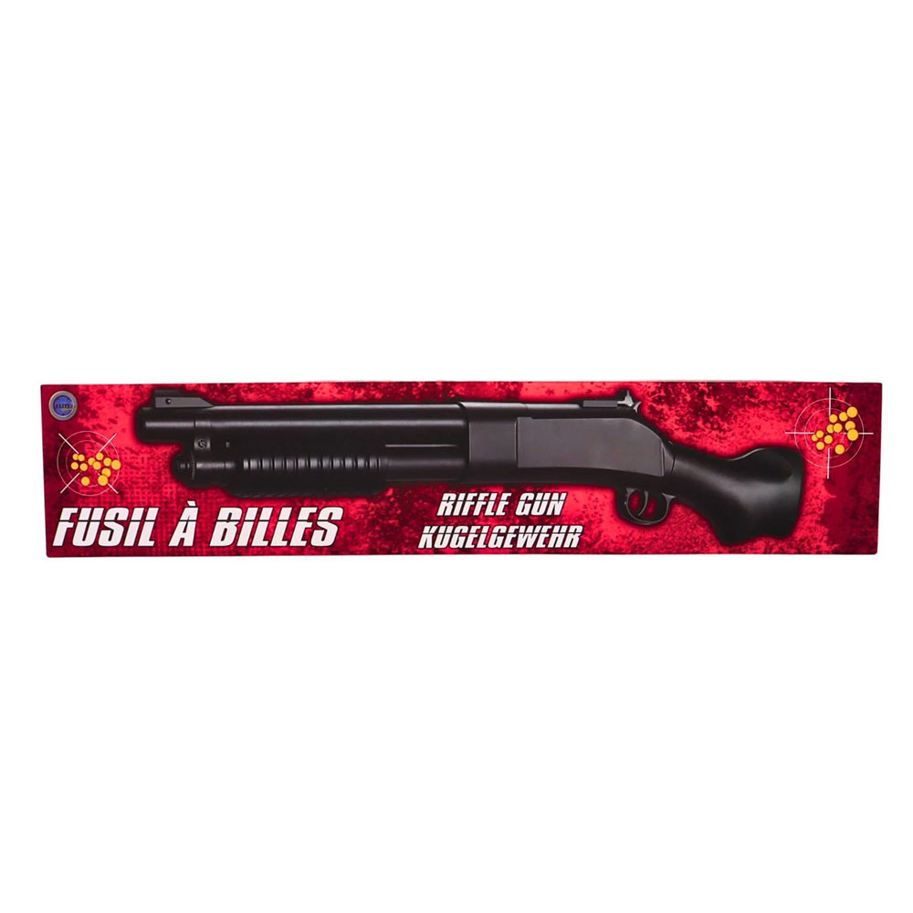 Réplique Airsoft Fusil à pompe 58 cm avec billes incluses – Puissance 0,38 joule – Tir manuel coup par coup – 18 billes fournies