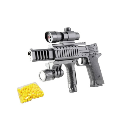 Réplique Airsoft Fusil à Pompe 28 cm – avec laser rouge et éclairage intégré – Puissance 0,25 Joule – Tir coup par coup
