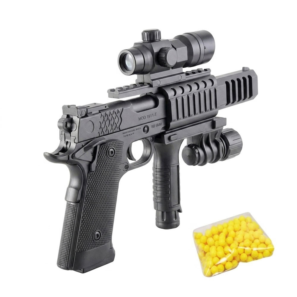Réplique Airsoft Fusil à Pompe 28 cm – avec laser rouge et éclairage intégré – Puissance 0,25 Joule – Tir coup par coup