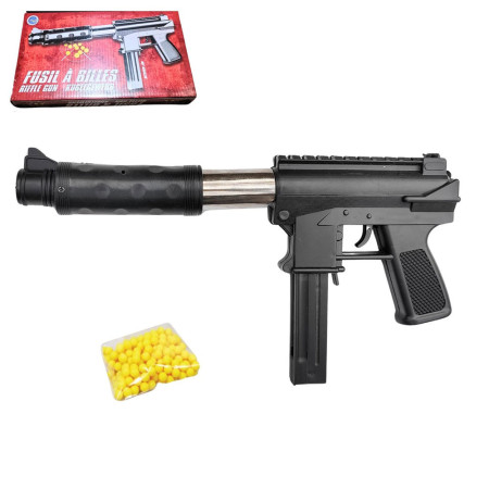 Réplique Airsoft Fusil à billes 27 cm avec munitions incluses – Puissance 0.09 joules, tir coup par coup, 18 billes fournies