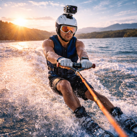 Caméra Sport 4K 30FPS WiFi Grand Angle 170° avec Stabilisation – Caméra 16MP Étanche 30 m Accessoires Sport et Aventure