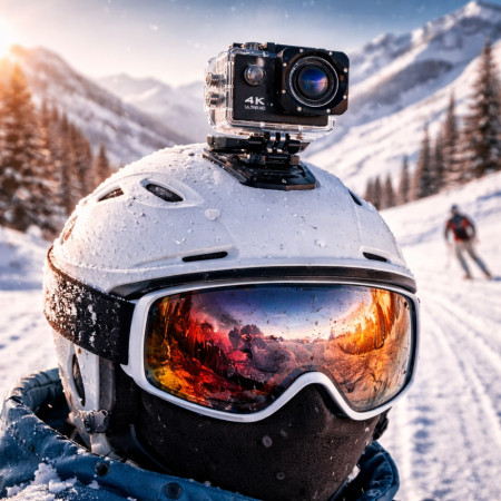 Caméra Sport 4K 30FPS WiFi Grand Angle 170° avec Stabilisation – Caméra 16MP Étanche 30 m Accessoires Sport et Aventure