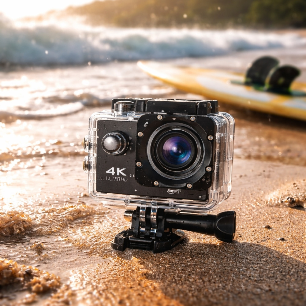 Caméra Sport 4K 30FPS WiFi Grand Angle 170° avec Stabilisation – Caméra 16MP Étanche 30 m Accessoires Sport et Aventure