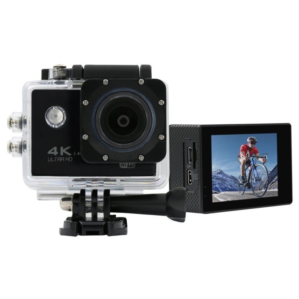 Caméra Sport 4K 30FPS WiFi Grand Angle 170° avec Stabilisation – Caméra 16MP Étanche 30 m Accessoires Sport et Aventure