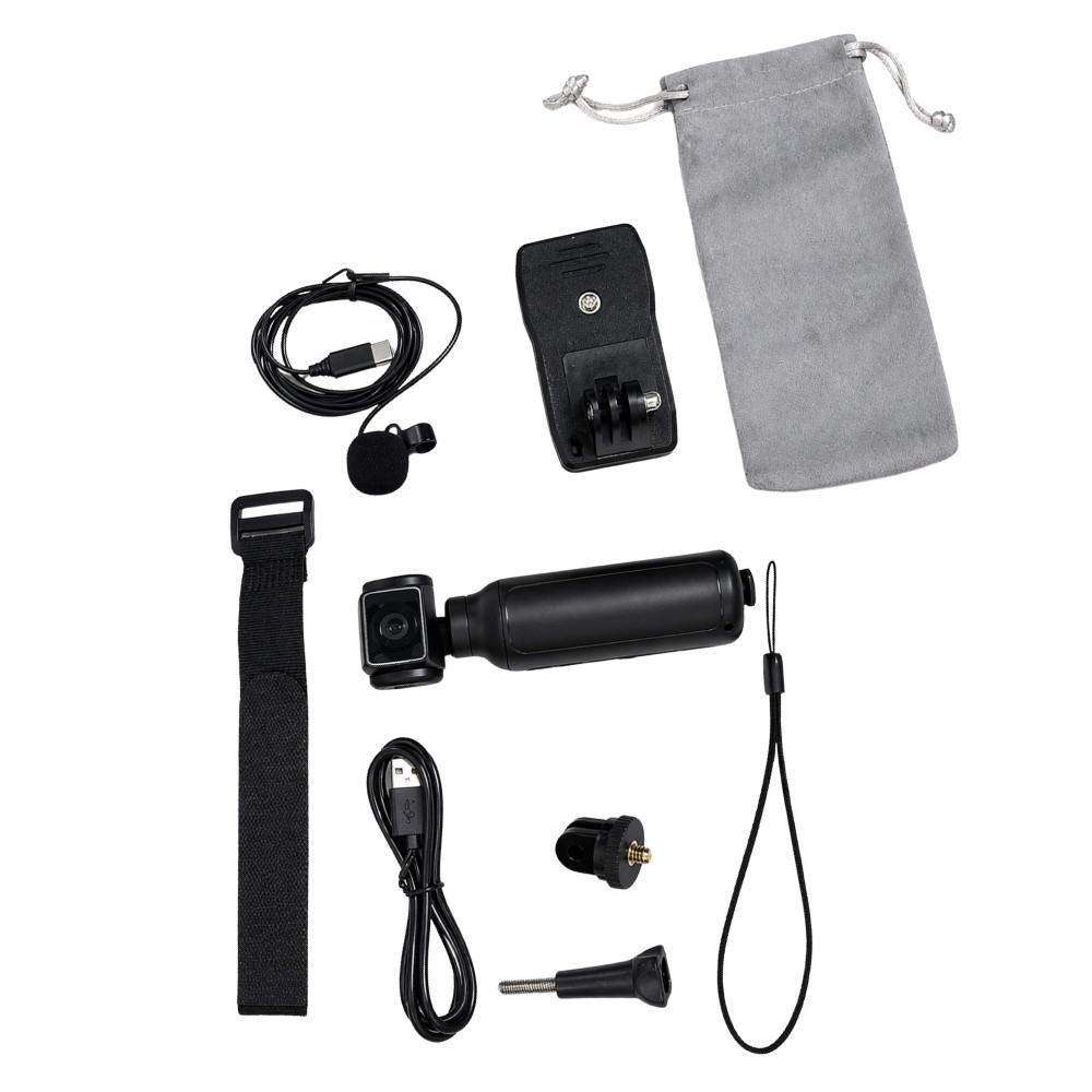 Caméra Vlog 4K WiFi EIS 60 FPS Compacte avec Microphone et Accessoires – Caméra Piéton Création de Contenu avec Rotation 270°