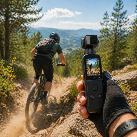 Caméra Vlog 4K WiFi EIS 60 FPS Compacte avec Microphone et Accessoires – Caméra Piéton Création de Contenu avec Rotation 270°