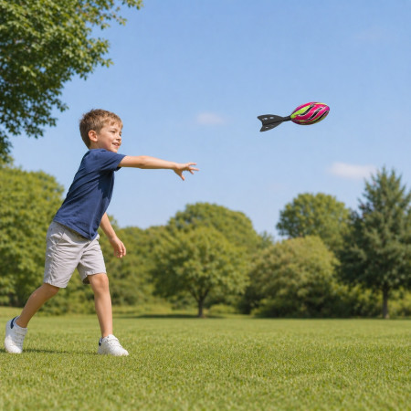 SOFTMISS28 - Jeu de Lancer Missile en Mousse Souple 28 cm à Lancer Couleur Aléatoire – Jouet d’Extérieur pour Plage
